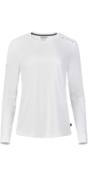 2026 Musto Mujer Evo Crew Camiseta De Manga Larga Sunblock 82445 - White